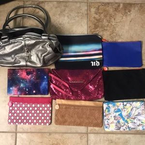 Assortment of Ipsy, Victoria’s Secret bags purse